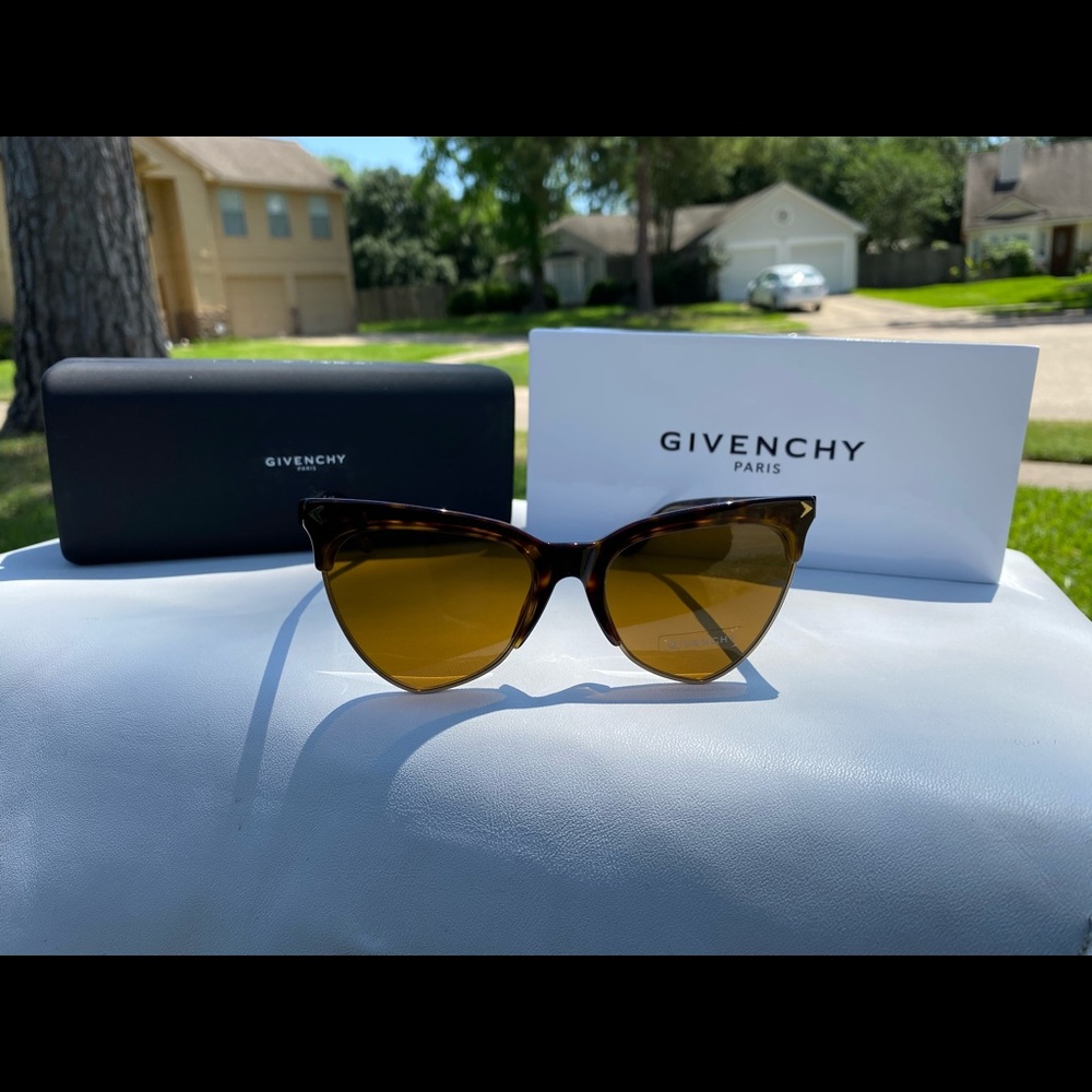 Givenchy Dark Havana & Brown Cat Eye Sunglasses - Picture 6 of 9